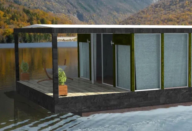 Houseboat Shiptech 6×13 Classic projection. The larger houseboat from the Shiptech Classic designation is characterized by greater width and thus comfort for a 4-5 member crew.