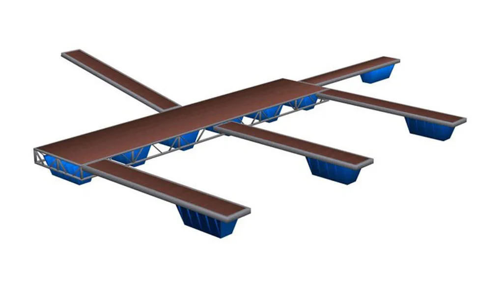 Professional pier design. Due to their construction, professional piers or pontoons are suitable for higher loads, for the need for higher stability of the vessel or unit, for use in year-round operation and thanks to its versatility