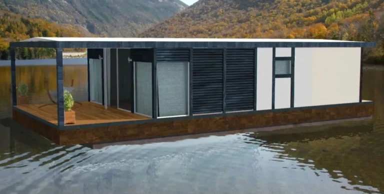 Houseboat Shiptech 4×13 Classic projection. We present to you a houseboat measuring 4x13m for comfortable living on the water for a crew of 2-3.