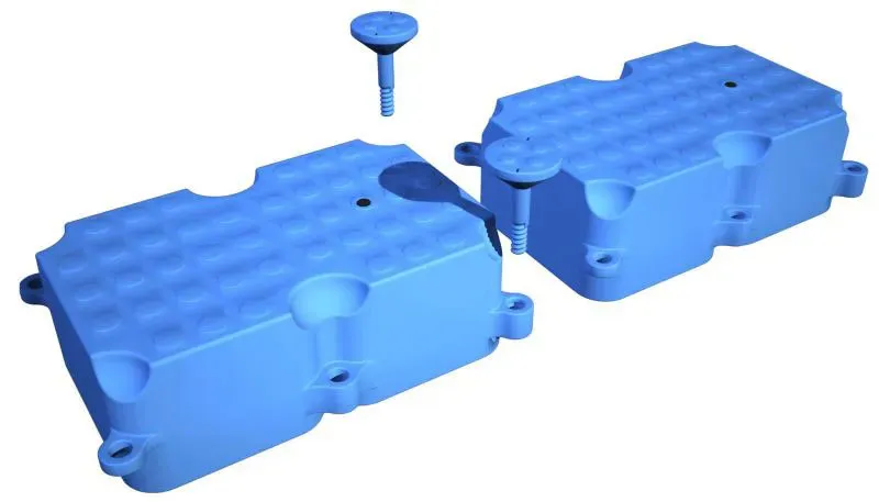 Plastic pontoons and jetties design. In addition to classic steel pontoons, we offer a wide range of plastic pontoons and piers of various sizes, which can be variably connected and modified into any shape.